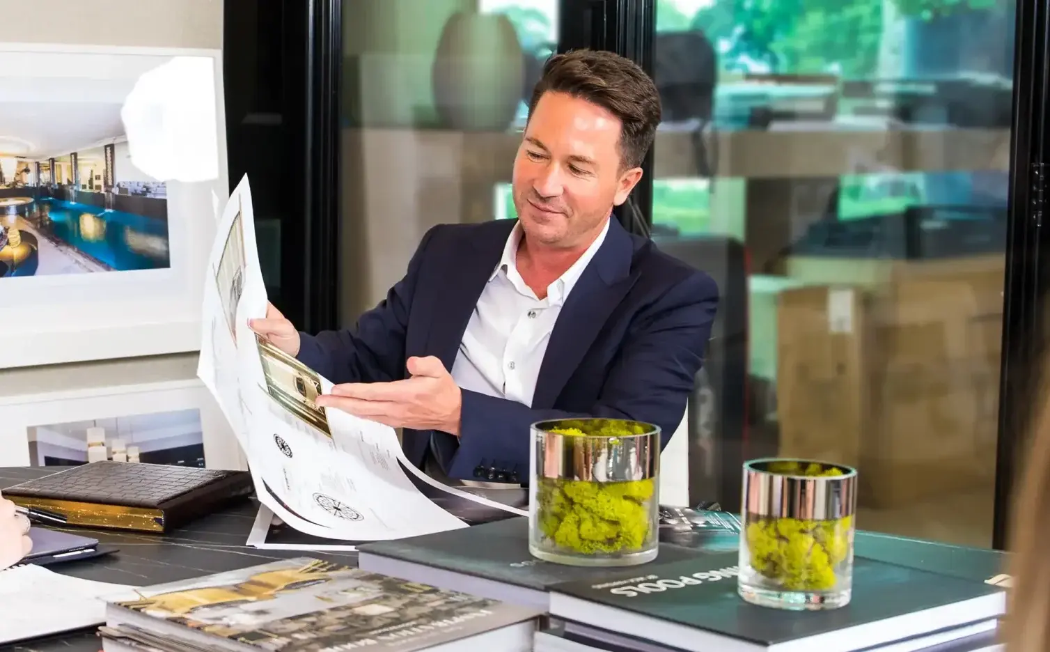 Simon presenting a design